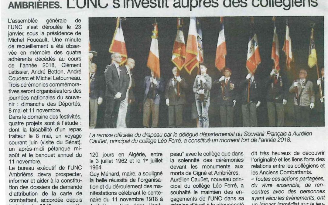 L’UNC s’investit auprès des collégiens