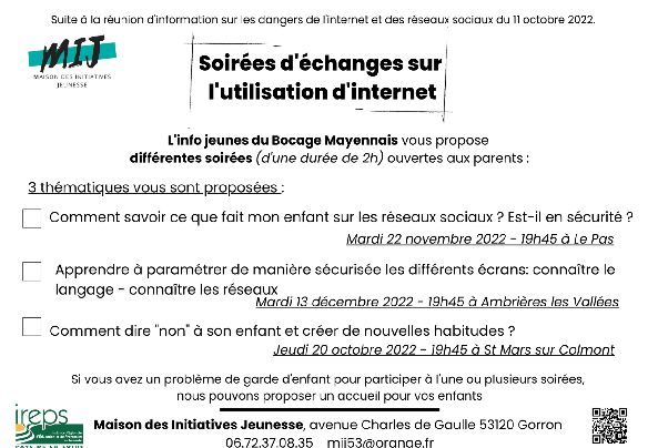 Proposition soirées-Maison Initiatives Jeunesse-Dangers d’internet